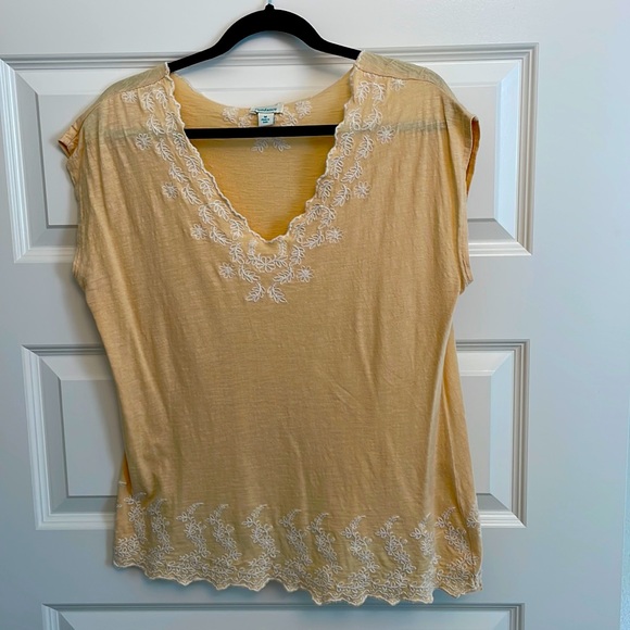 Sundance Tops Sundance Yellow Embroidered Top Poshmark